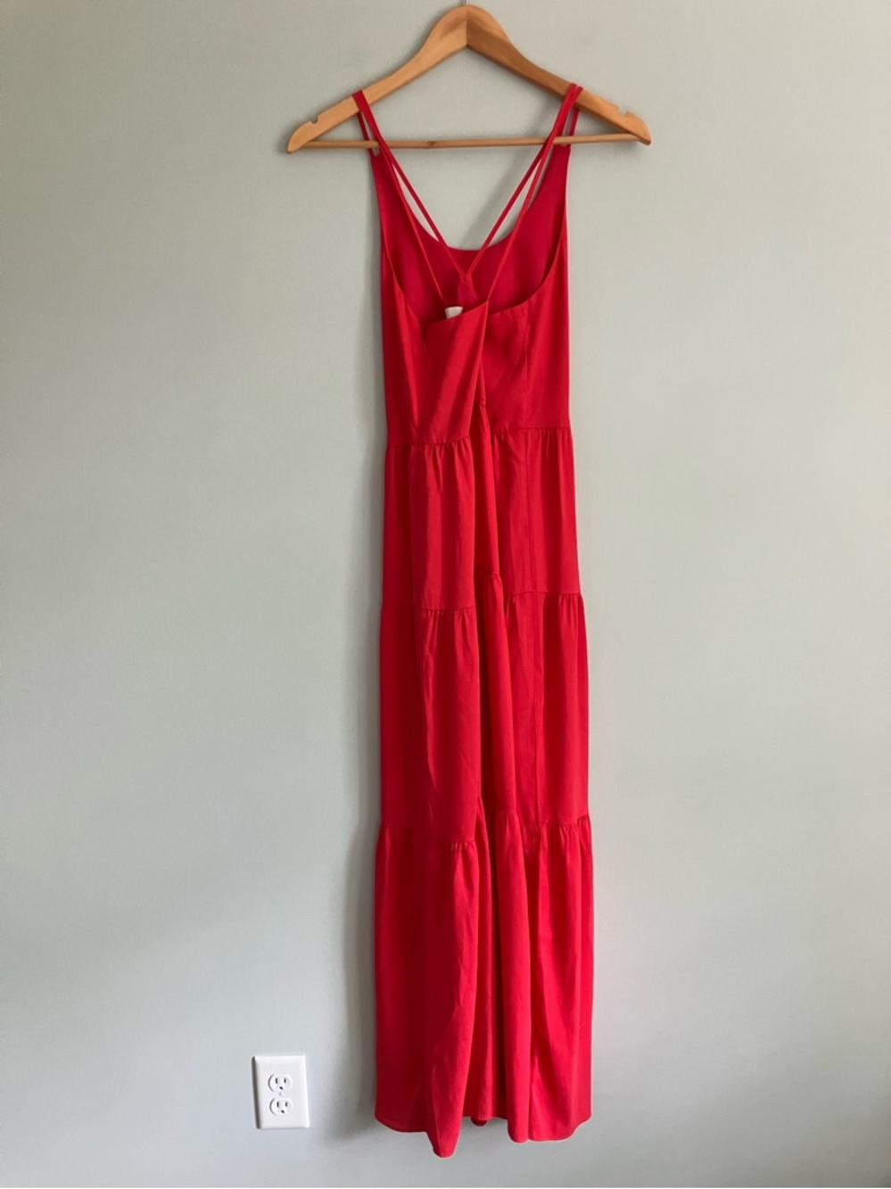 LOFT Coral Light Weight Tiered Strappy Maxi Dress Size 0 NWT - Picture 7 of 13